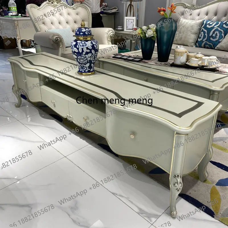 

Французский телевизионный шкаф, европейский простой комбинированный шкаф-тумба из массива дерева для небольшой квартиры, журнальный столик с функцией хранения