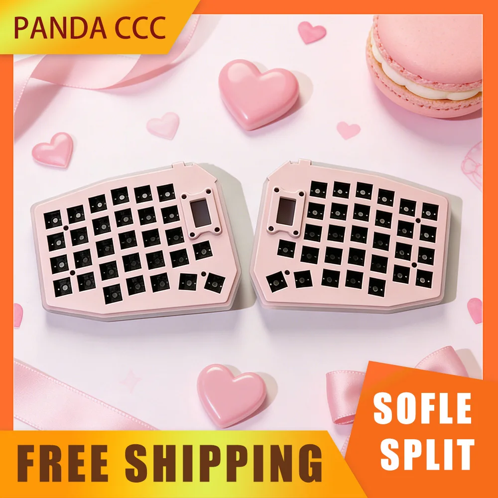 Sofle Kit Tastiera Divisa Custodia In Lega Di Alluminio Acrilico Tastiera Cablata 60 Tasti Tastiere Divise Rgb Schermo Qmk Kit Tastiere Personalizzate