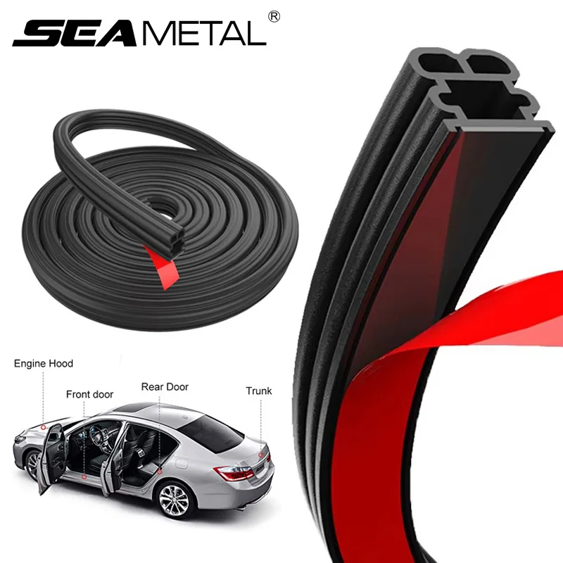 SEAMETAL Car Door Sealing Strip Rubber 2-Layer Soundproof Waterproof Protector Strips Universal Car Door Hood Trunk Weatherstrip