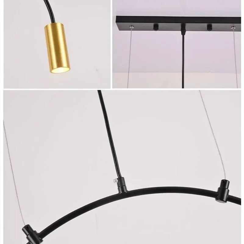 Imagem -06 - Nordic Hanging Circle Pendant Lamp Minimalista Line Light Designer Lamp For Home Cozinha Spot Light