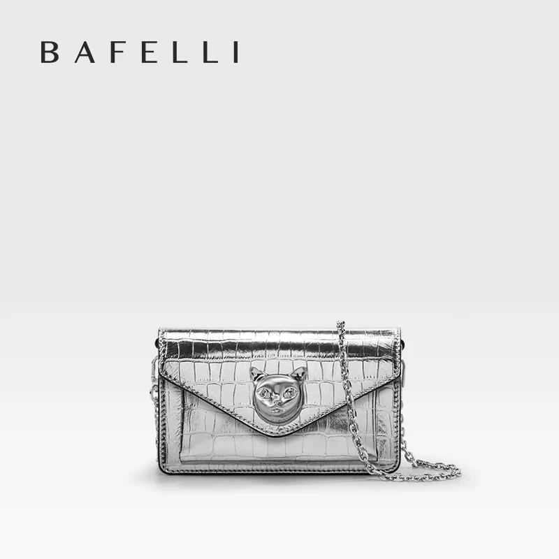 

BAFELLI 2024 WOMEN'S BAG NEW MINI PARTY CASUAL CROCODILE LUXURY BRAND DESIGNER CAT FASHION CROSSBODY SHOULDER GENUINE LEATHER