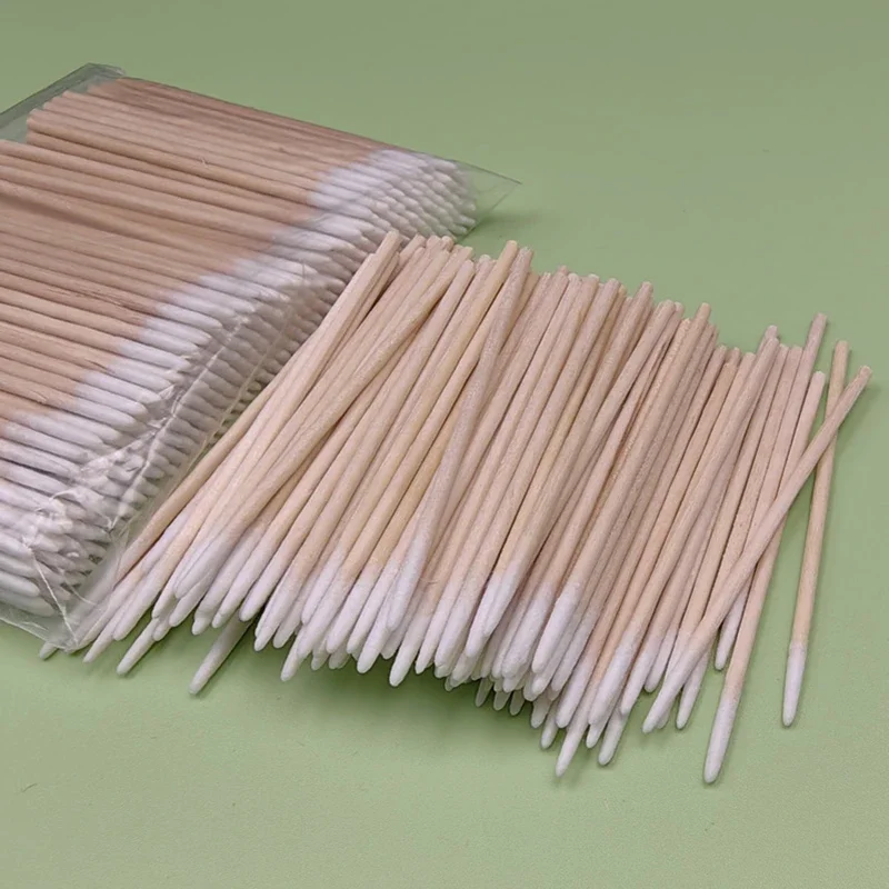 

Pointy Tip Cotton Swab for Manicure Nail Art Tool Wooden Tip Stick Long 100pcs Tip Semi Permanent Embroidered Cotton Swabs