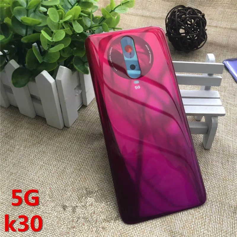 Coque arrière en verre pour Xiaomi Redmi K30, 5G, K30i, remplacement de la batterie du téléphone, réparation de la coque arrière, autocollant de logo