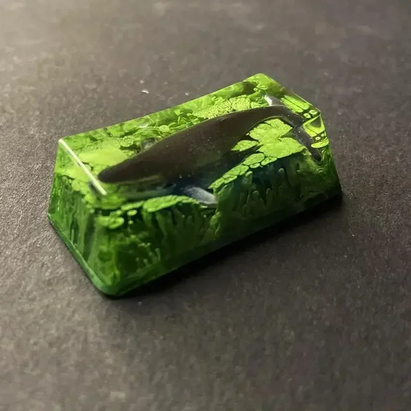 2u Verwijderen Key Point Keycap Custom 3D Crystal Whale Hars Mechanische Toetsenbord Keycaps Adapter Cross Shaft Artisan Key Caps Gift