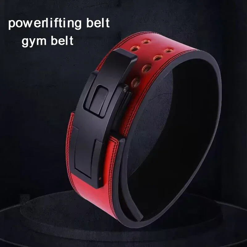 

Fitness Strong Belt Squat Training Hard Pull Cowhide Powerlifting Belt Lever Buckle Weightlifting Strength Belt Waist Protector