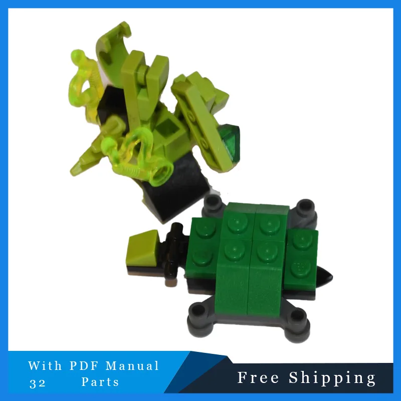 

32 PCS Green Marine Organisms Modular MOC Creative Building Blocks Model Children's Puzzle Assembly Toy Birthday Christmas Gifts