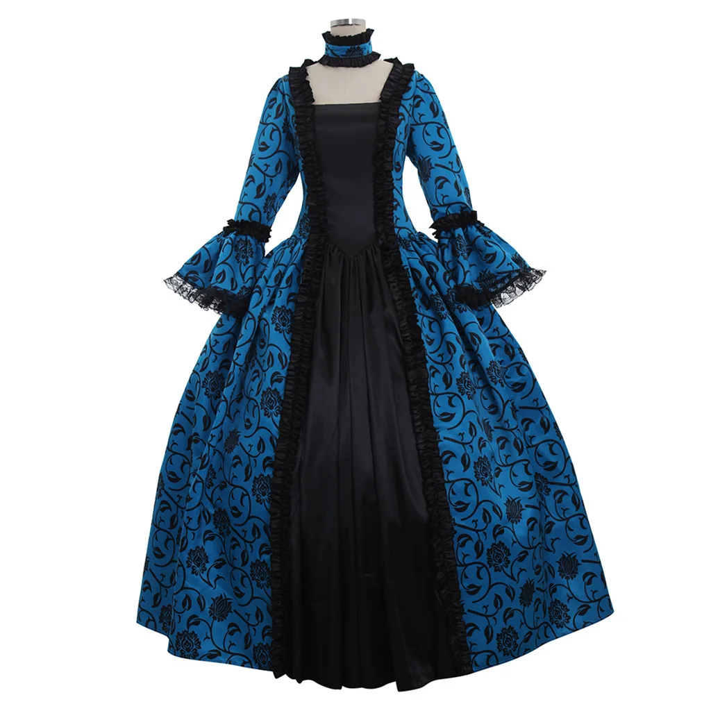 Medieval Victorian court dress Renaissance Gothic lolita dress with flared sleeves