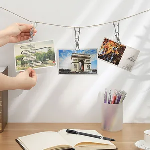 4 pcs Long tail clip of stainless steel with metal cabid clips cabid clips of clothing to hang outdoor kitchen office office 6 Main Sales Clothing - №6