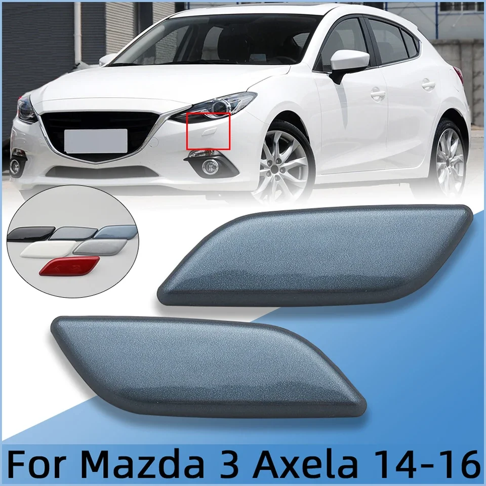 

2Pcs Headlamp Washer Shell Lid Trim Hook Car Front Headlight Washer Spray Nozzle Cover Cap For Mazda 3 M3 Axela 2014 2015 2016