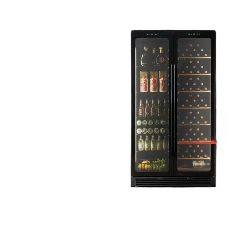 Double door ultra-thin wine cabinet constant temperature embedded ice bar household double temperature beverage refrigerator