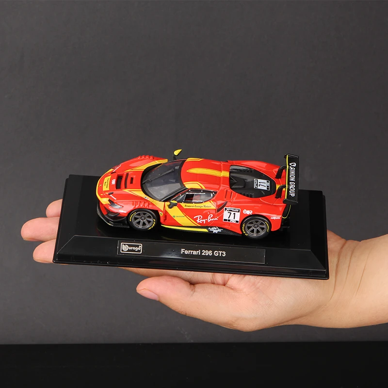 Bburago 1:43 Ferrari 296 GT3 Car Model Alloy Supercar Die Cast Vehicles Toy Die-cast Voiture Gift Collection