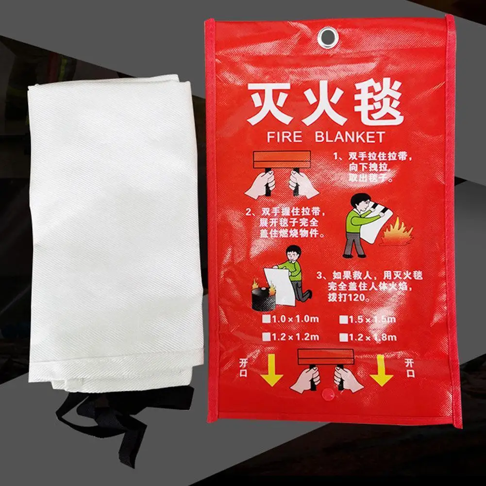 Home Safety Fire Blanket Emergency Survival Sealed Tent Boat Fighting Fire Extinguishers Safety Cover Survival Fire Shelter 1X1M