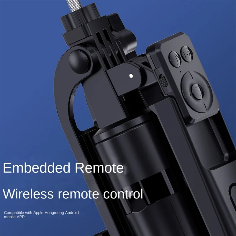 Portable camera tripod with wireless remote control and 360 ° rotation for video recording, video recording, and live streaming