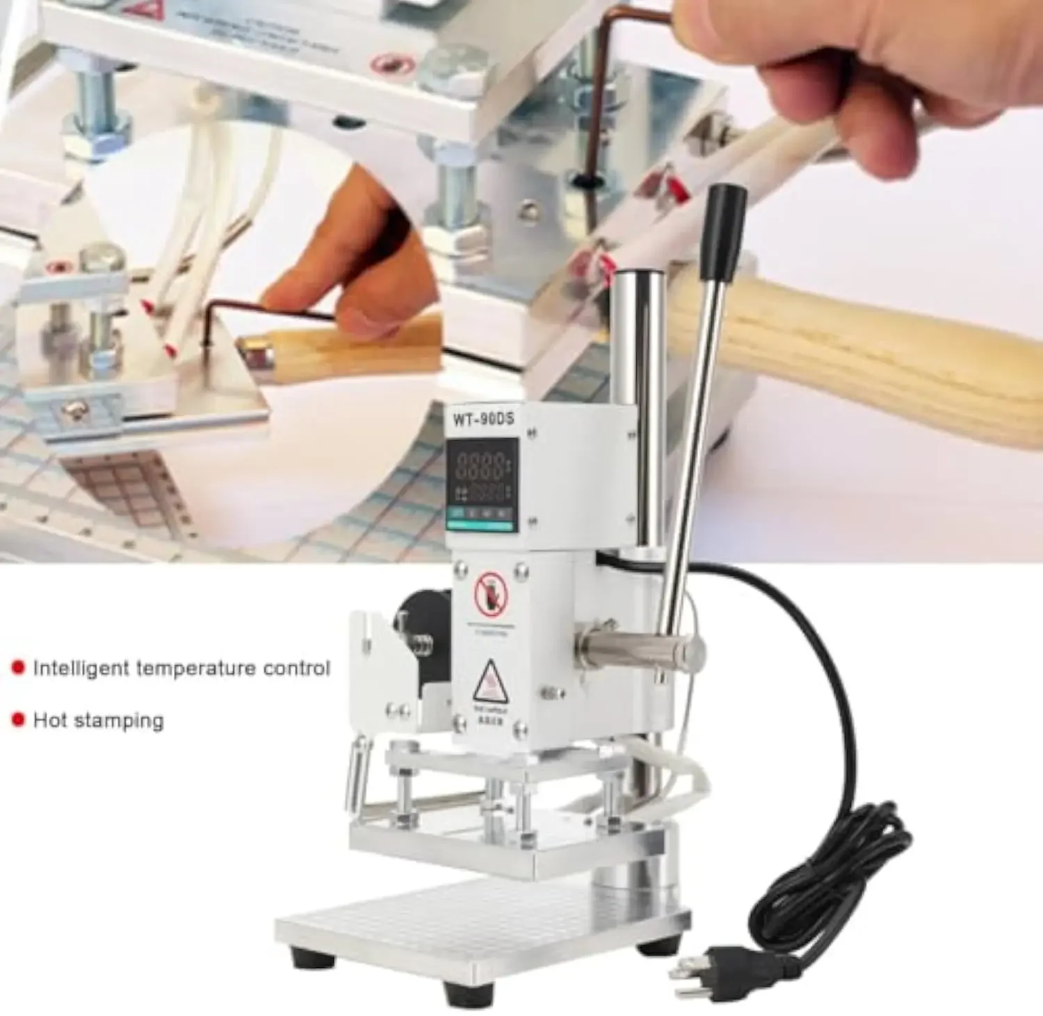 Portable Cheaper 10x13cm Manual Heat Press Embosser Hot Foil Stamping Machine For Leather Wood Logo HOT SALES