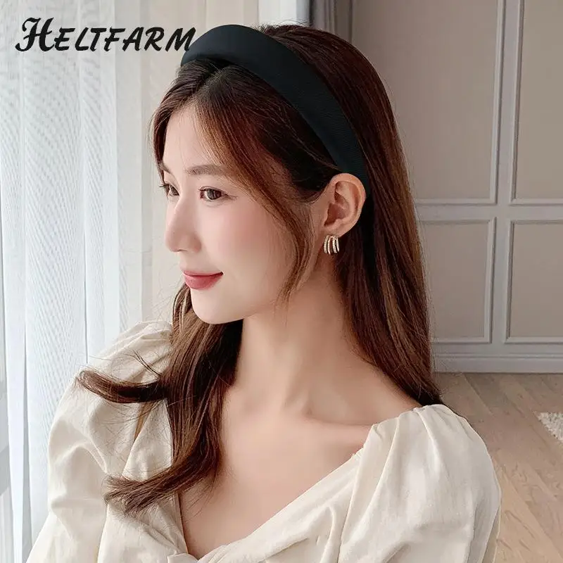 New Padded Headbands Women Wide Bezel Hairbands Thick Velvet Hair Hoop Girls Sponge Non-slip Hairband Fashion Hair Accessories