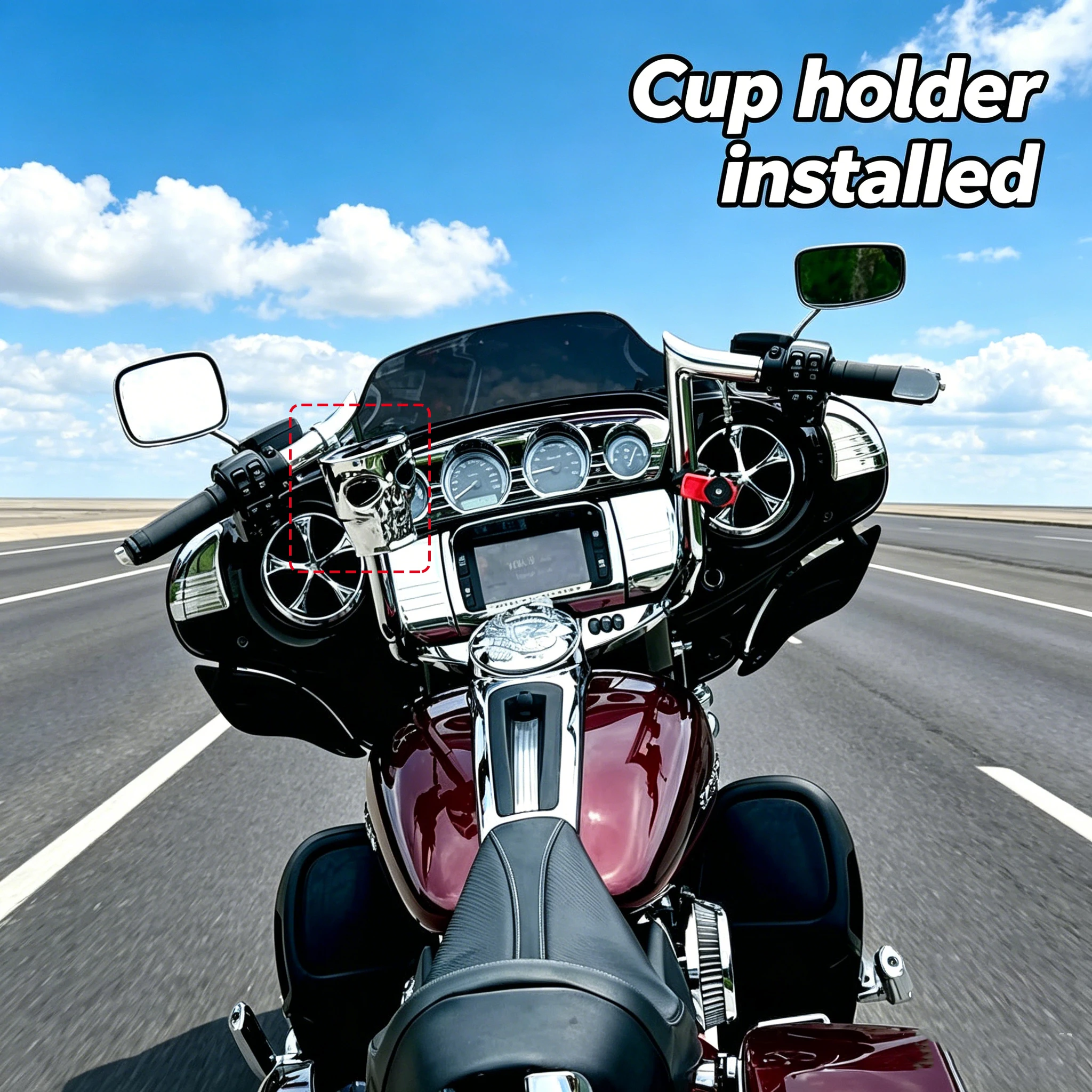 Motorcycle 1.25'' 32mm Handlebar Mount Clamp Highway Handlebar Clock Temperature Gauge For Harley Honda Yamaha Suzuki Kawasaki