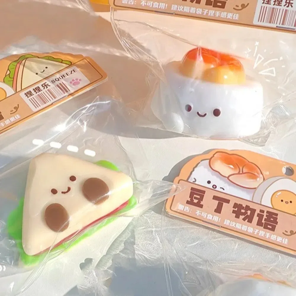 Slow Rebound Sushi Squeeze Toy Pinch Soft Simulation Sandwich Squeeze Toys Cartoon Kneading Food Play Fidget Toy Children Adult