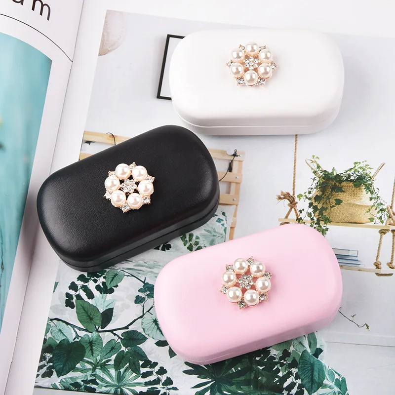 

New Pearl Studded Contact Lens Fox Rabbit Contact Care Box Contact Lens Companion Box Female Gift