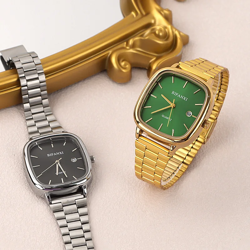 Luxury Couple Watch for Men Women Quartz Wristwatch Clock Male Square Rectangle Orologio Man Ladies Simple Business Style Reloj