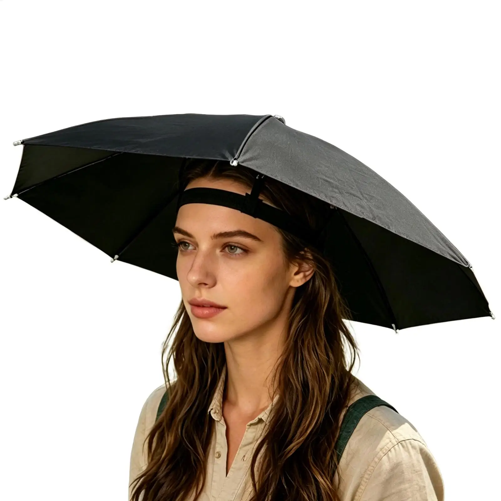 Folding Umbrella Hat Waterproof Hands Free Headwear Adjustable Sun Hat For Women Men Outdoor Beach Camping Hiking Fishing Golf view 2