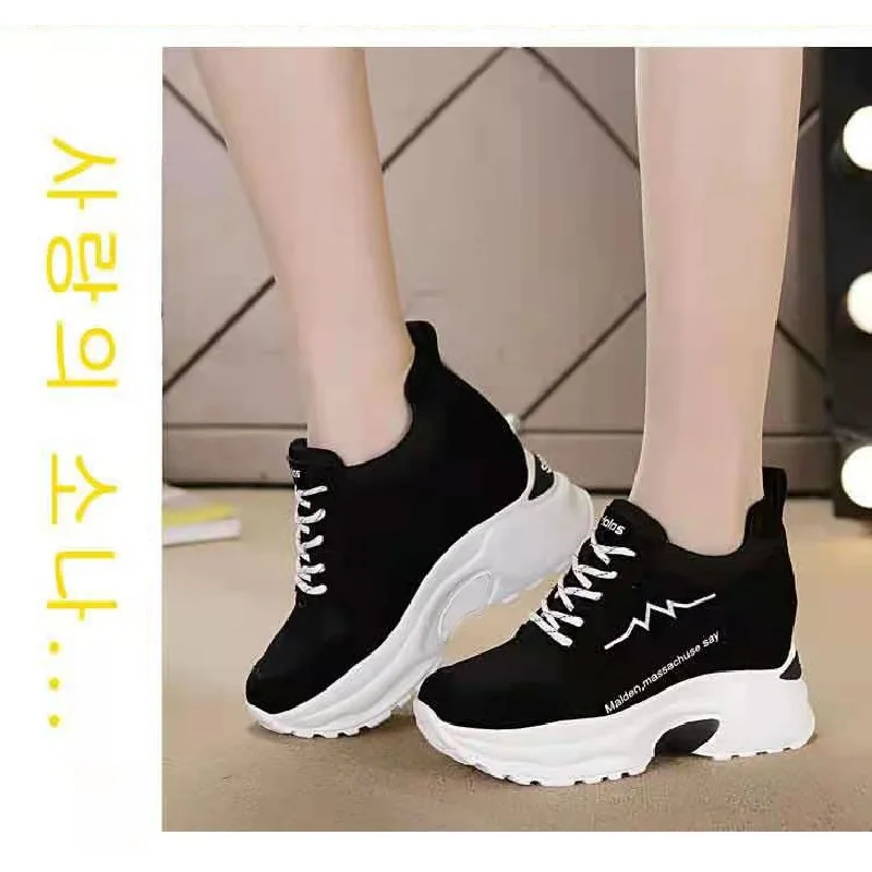 Shoes Woman Spring 2023 Women\'s Sports Platform Sneakers Wedges Heels Casual Trendyol Luxury Autumn Comfortable Elegant Lace-up