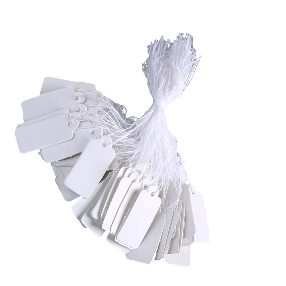 190PCS Clothes Tags Label Tags with String Display Label for Product Xmas Name Tag Display Tags with String White Writable Tags