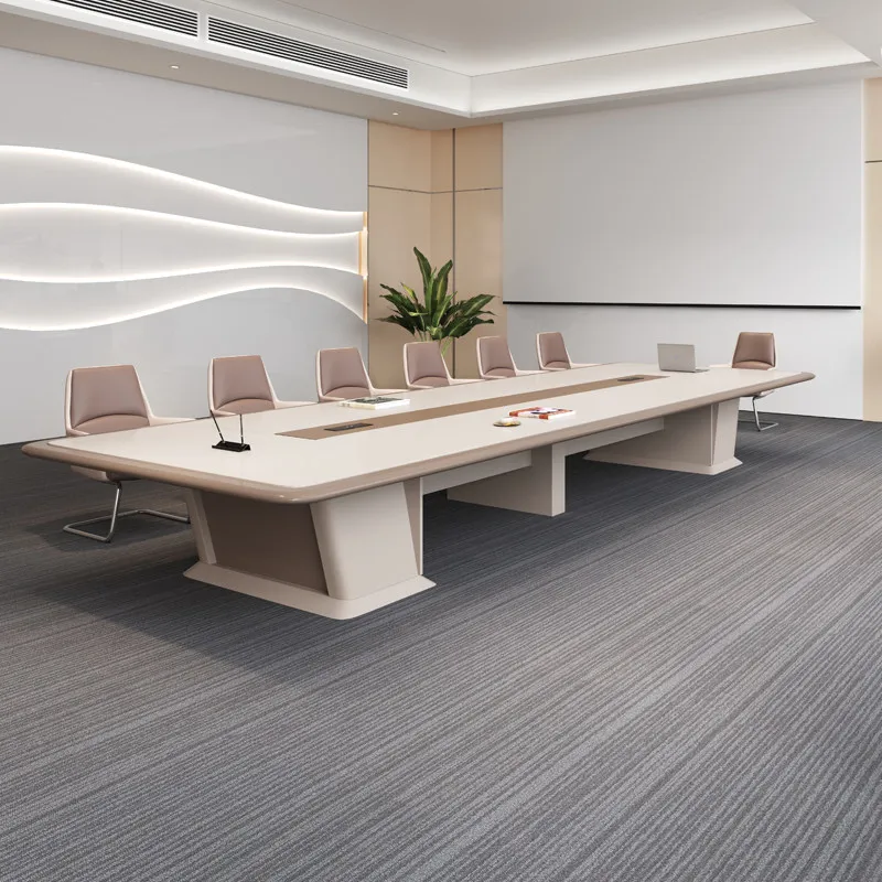 Luxury Lacquered Large Conference Table Modern Creative Rectangular Negotiation Long Desk Business Office Meeting Room Furniture