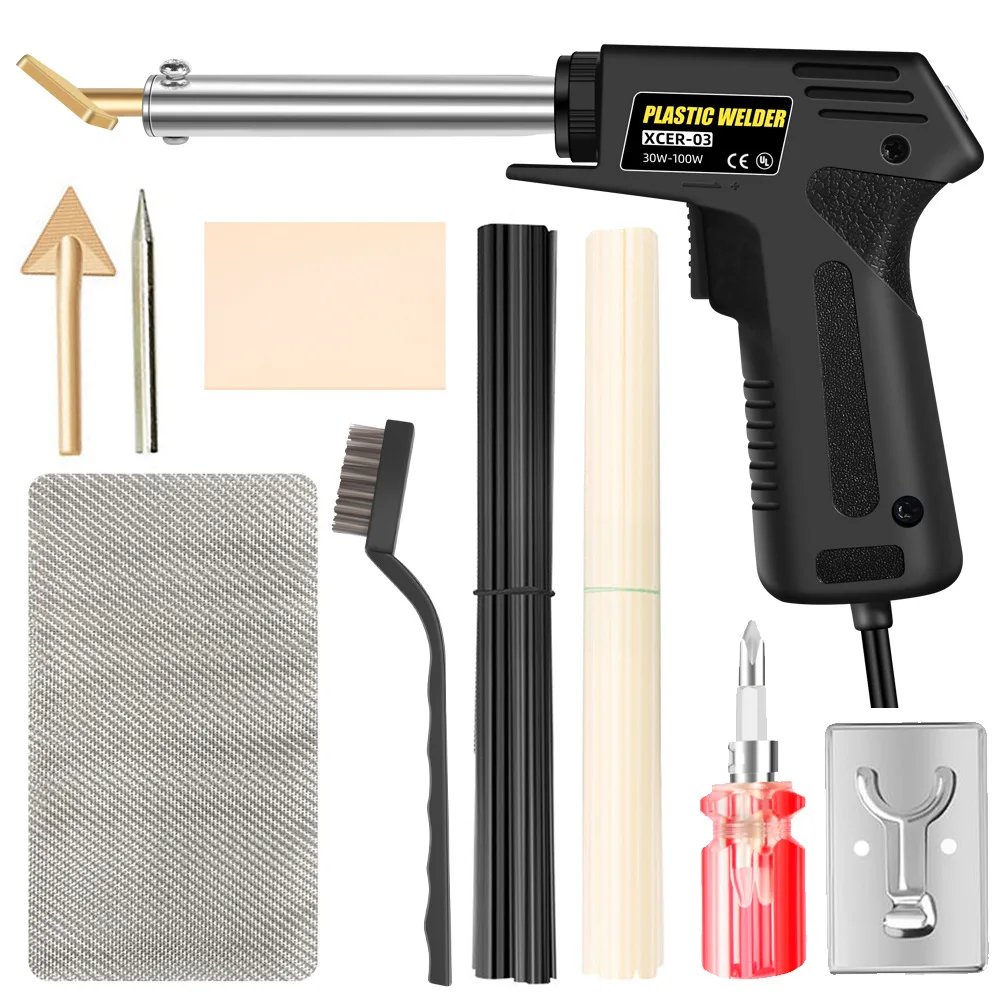 

30-100W Plastic Welder Plastic Welding Kit with Soldering Iron Tips Soldering Iron Gun Professional Surface Repair Tool for Car