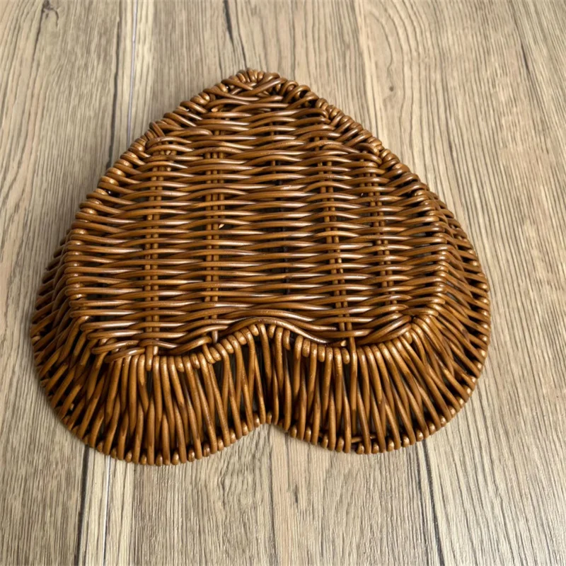 Imitation Rattan Fruit Basket Sundry Storage Basket Hand-Woven Storage Box Home Storage Supplies Tabletop Display Rattan Basket