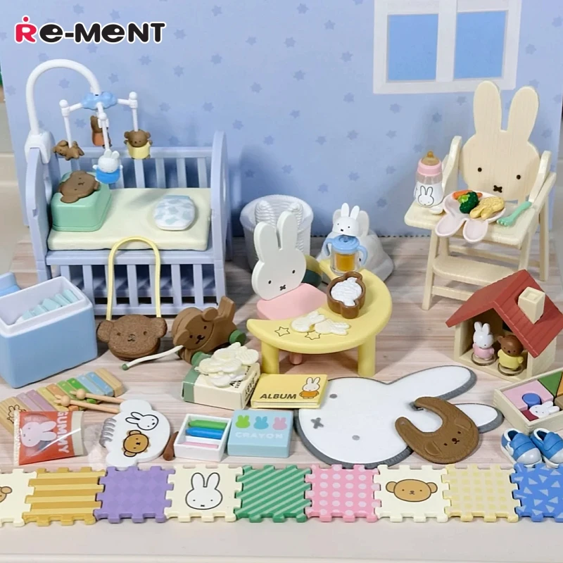 

In Stock Re-Ment Miffy Baby Room Mini Scene Kit Exquisite Desktop Display Ornament Tiny Layout Decor Cute Collectible Toy Gift