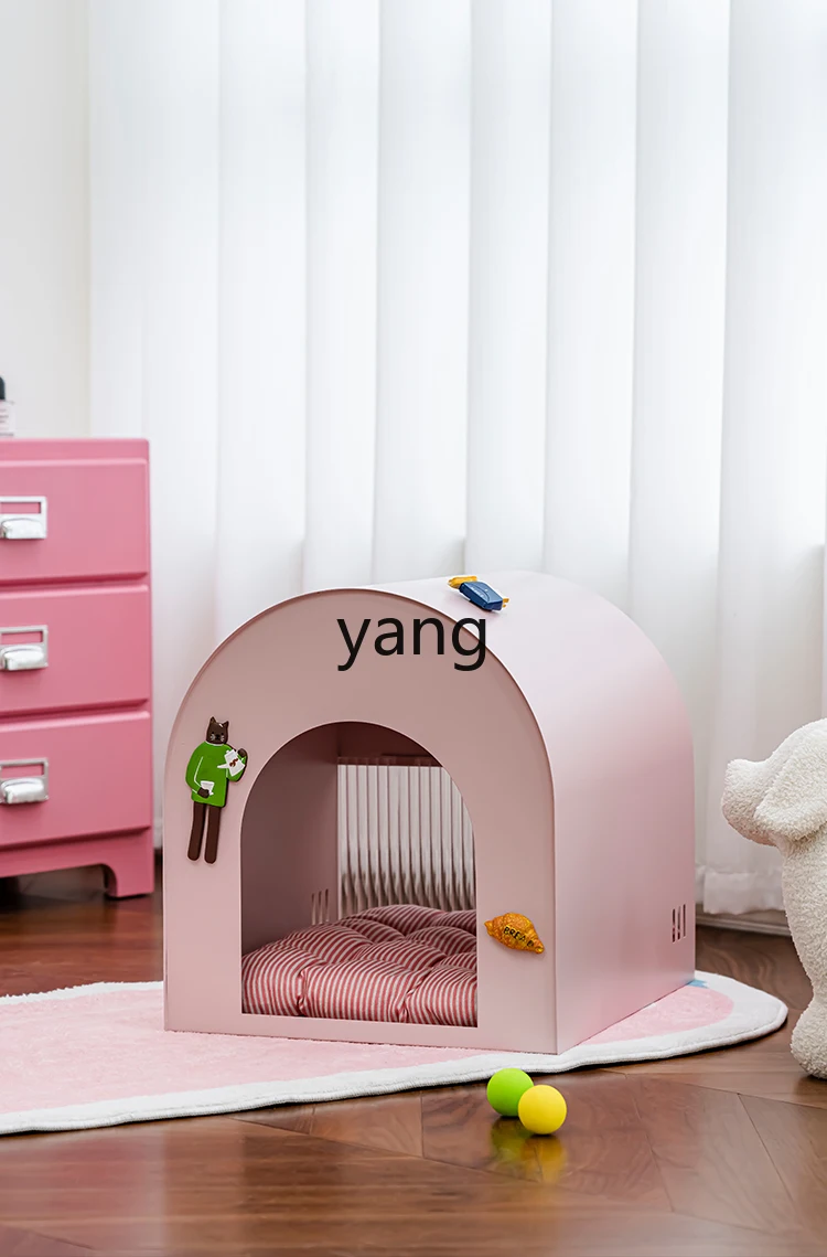 Yjq Semi-Closed Pet Bed Modern Household Steel Kennel Small Apartment Easy to Clean