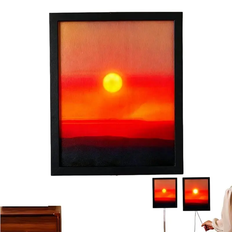 KYCOR-Sunset Night Light Hand Pulled Movable Light Simulates Sunrise And Sunsets Ambient Lighting, Modern Funky Home Decor