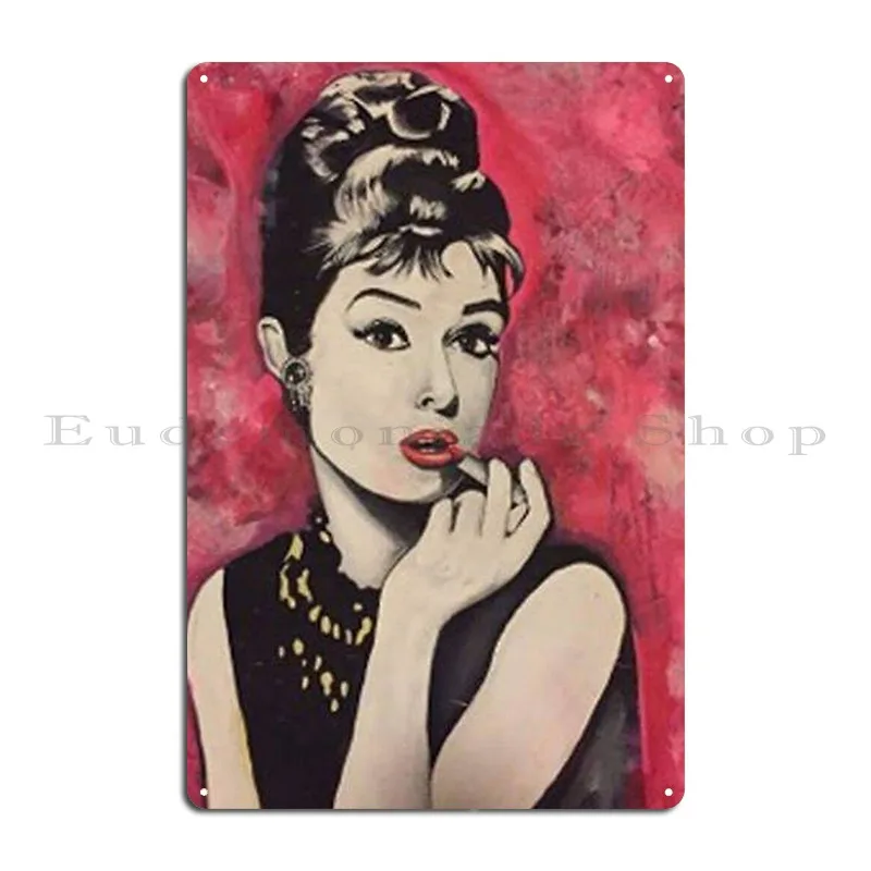 Audrey Hepburn Metal Signs Cinema Decoration Cinema Garage Custom Tin Sign Poster