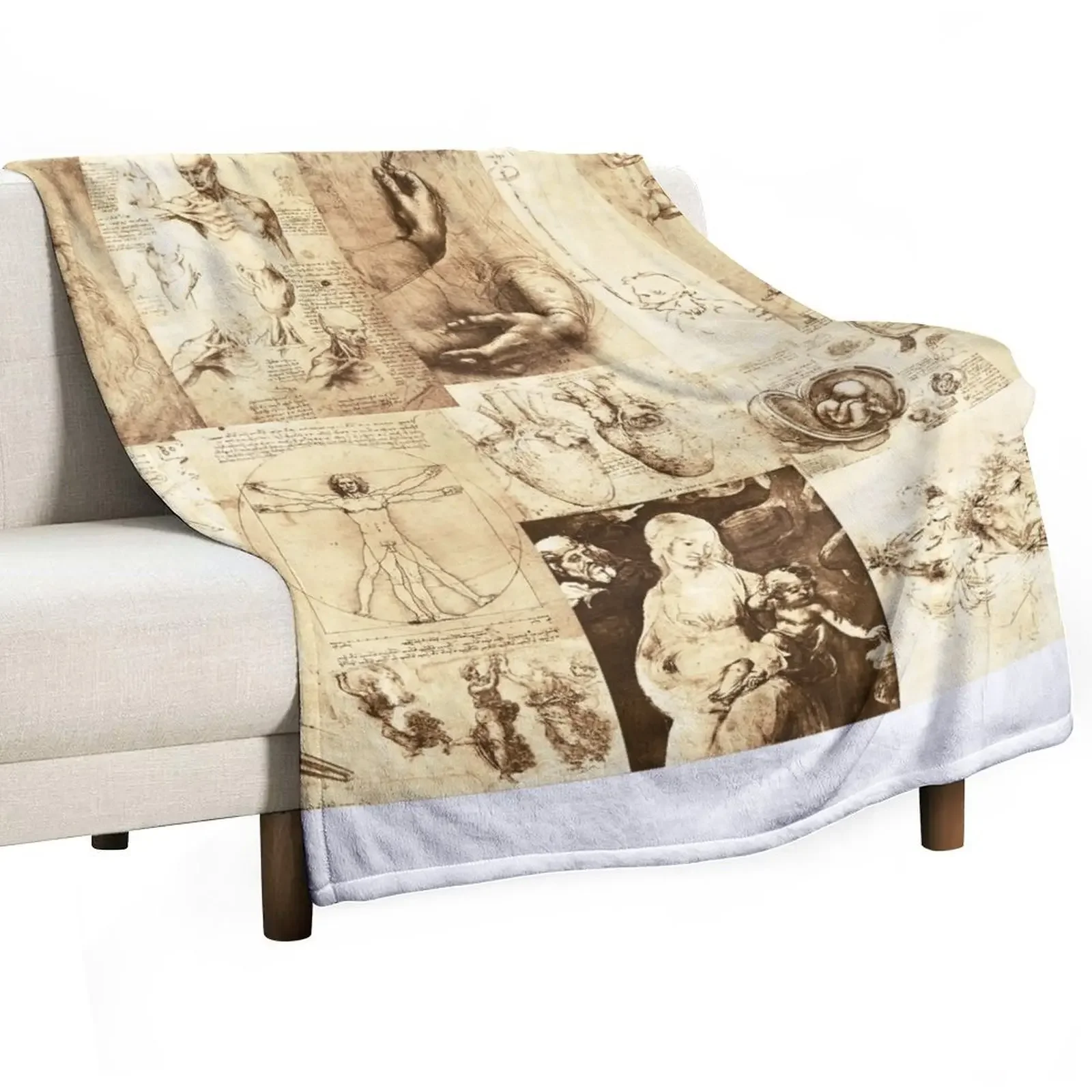 

The inventive mind of Leonardo Da Vinci Throw Blanket For Decorative Sofa Luxury Thicken Blankets