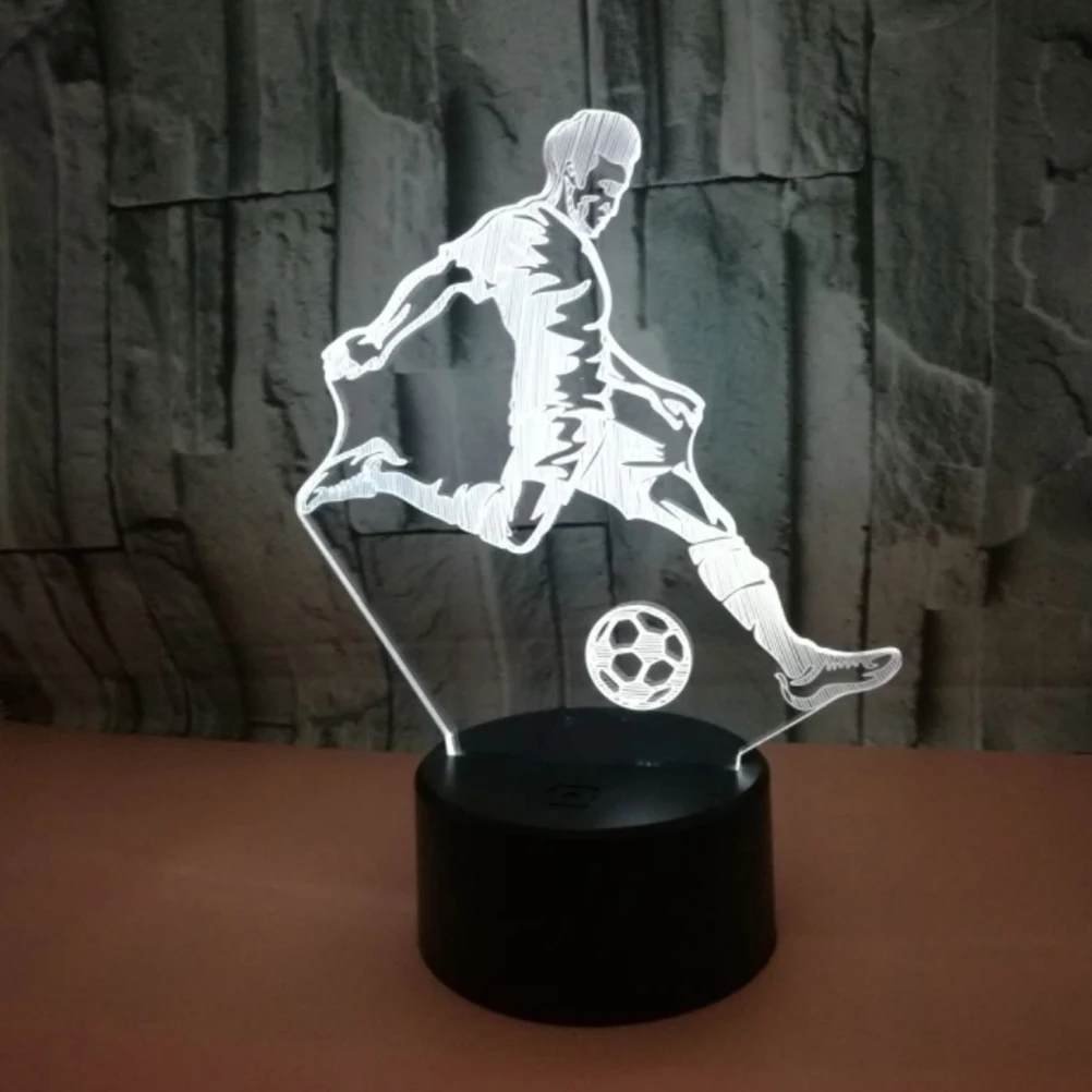 

3D Football Acrylic Led Night Light Touch Control Colorful Bedroom Lamp Energy Saving Kids Gift Decorative Lighting Room Stairs