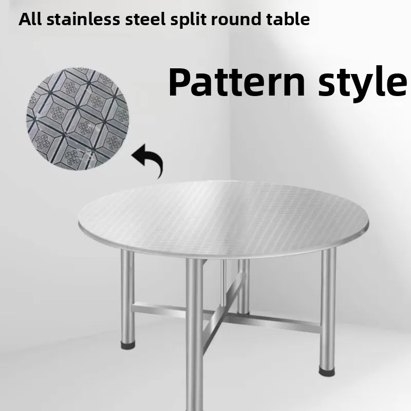 Extra thick stainless steel split round table supper stall, canteen banquet can be cleaned and stored quickly and easily 4