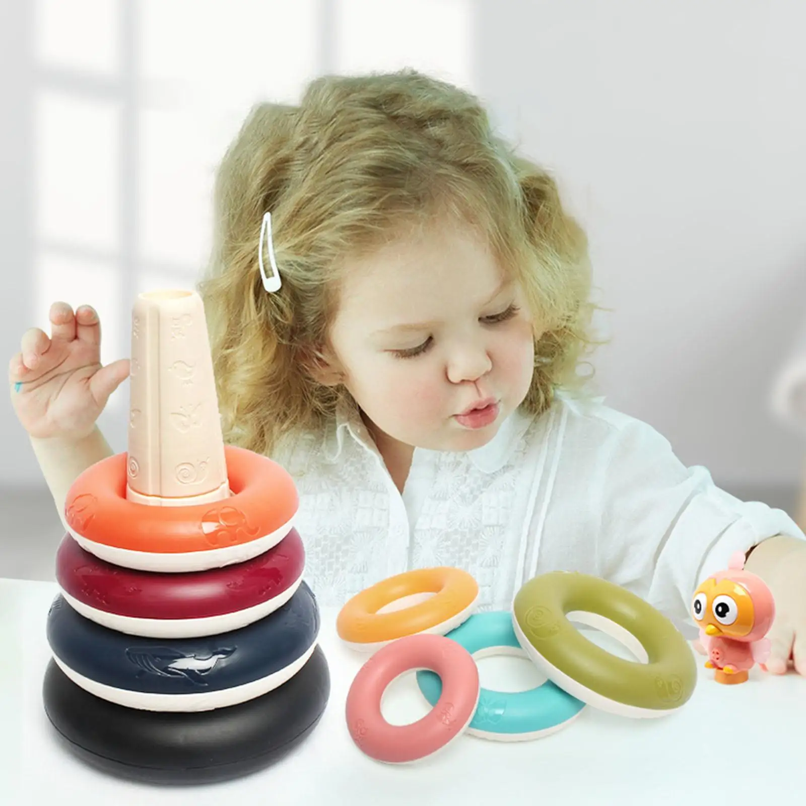 Baby Stacking Circles Pyramid Sequencing Stacked Toys for Boy