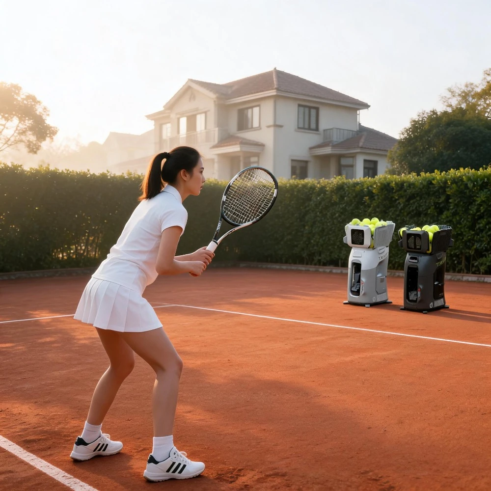 New Arrival Tenniix Robot Tennis Ball Machine AI Coach Voice-Control Training Tennis Ball Launch Training Shooting Machine