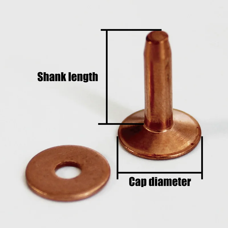 Weiyi Massivmessing-Kupfer-Ledernieten und -Nieten 9mm 10mm 11mm 12mm für Lederhandwerk DIY – Detail 5