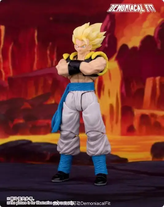 متوفر في المخزون شيطاني صالح Gogeta الشكل لعبة دراغون بول Z SHF بطل الفالس جوجيتا الرقص العليا سوبر سايان جذوع الشكل لعبة الهدايا #5