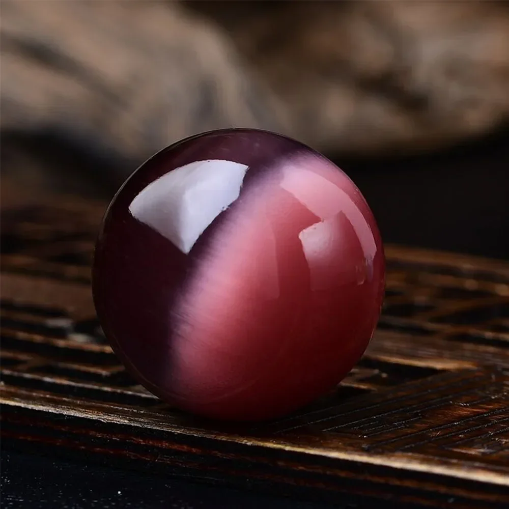 Dia 40mm Crystal Ball Ornament Colorful Cat Eye Stone Home Aquarium Vase Decoration DIY Handicraft Garden Landscaping