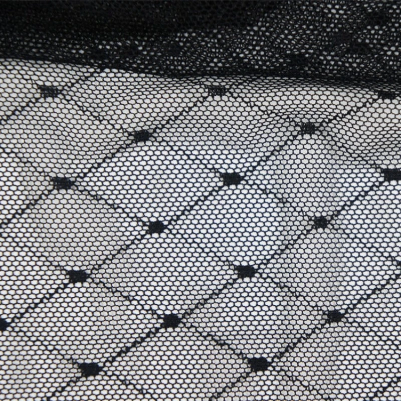 Mistlace Stretch Mesh Fabric By The Yard Diamond Dot Jacquard Hollow Out Nyon Spandex Sheer Net for Dress Base Lining ML284