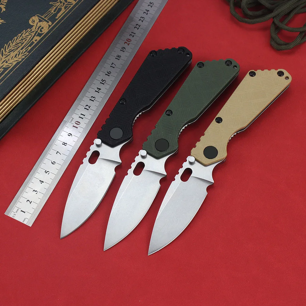 

New Strider Folding Pocket Knife EDC Military Knives D2 Steel Titanium G10 Handle Survival Tactical Hunting Combat Knife for Men