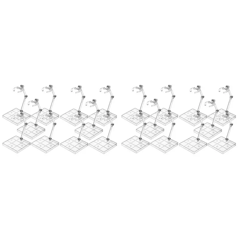 B78B-20Pcs Clear Action Figure Stand,Display Holder Base Model Figure Support Stand Model Support Stand