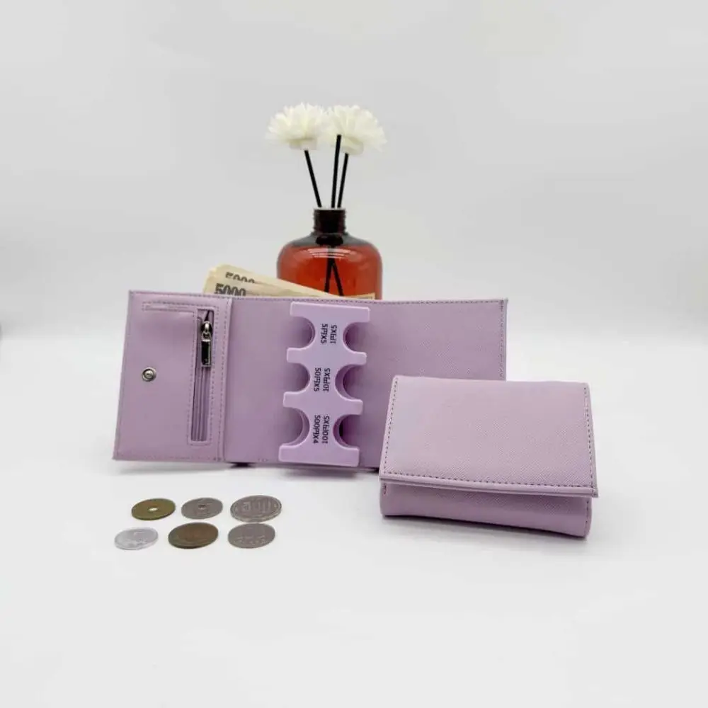 

Portable Tri-fold Coin Purse Zipper Bag with Buckle Men's Small Wallet Wear-resistant Large Capacity 2-In-1 Coin Clip Organizer