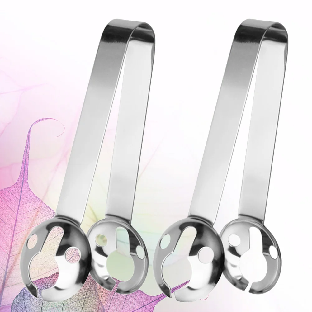 

2Pcs Reusable Stainless Steel Tea Bag Strainer Heat Resistant Holder Spoon Tea Tongs Multi-Use Kitchen Utensil for Home Bar