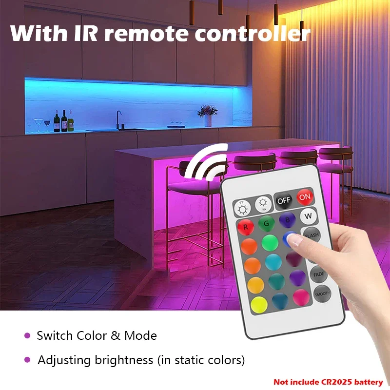 Bluetooth RGB LED Strip Controller with 24Keys IR Remote Dimmer Music Phone APP Control Brightness Adjust for 5050 Tape Light