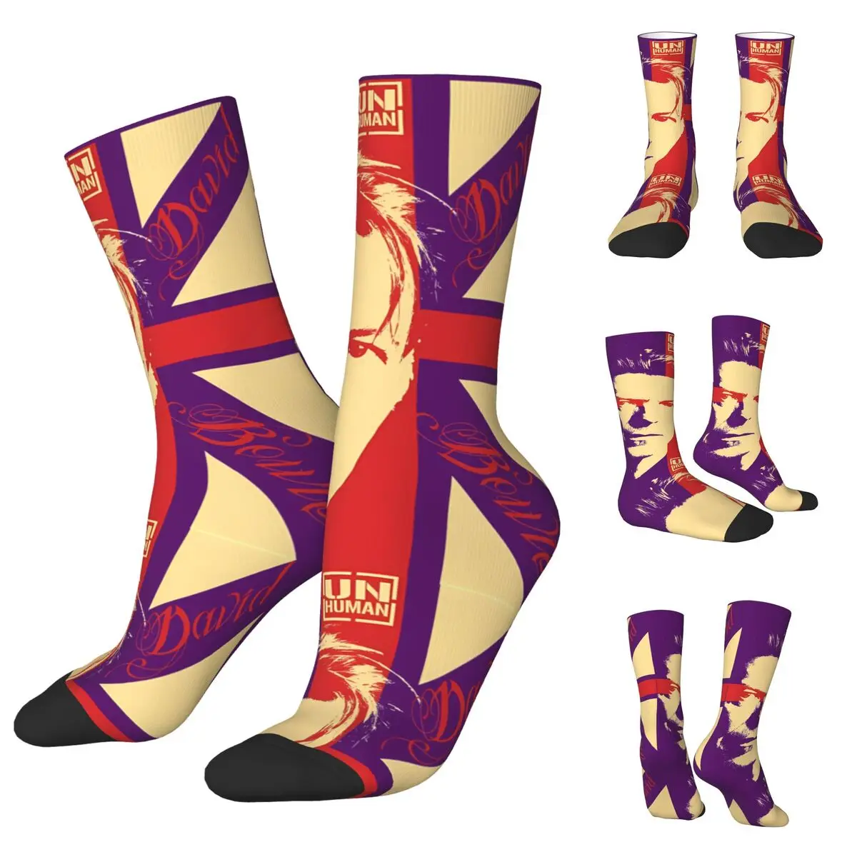 

Davids Bowied High elasticity polyester fiber cosy Unisex Outdoor Happy 3D printing Socks