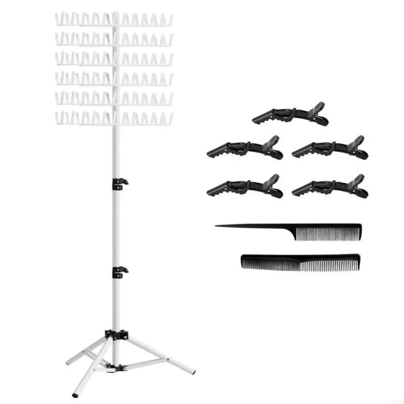

G99E Height Adjustable 144 Pegs Hair Braiding Rack Height Adjustable Hair Extension Holder with Hair Braiding Tools