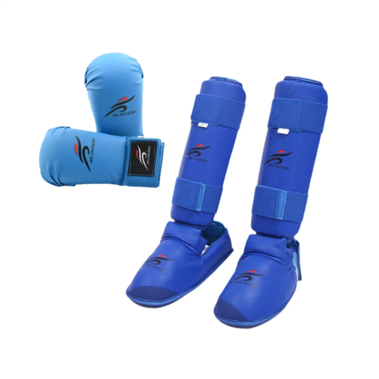 Protective Karate Gloves and Shin Guards for Sparring Practice Muay Thai Boxing Training Gear for Adults Beginners